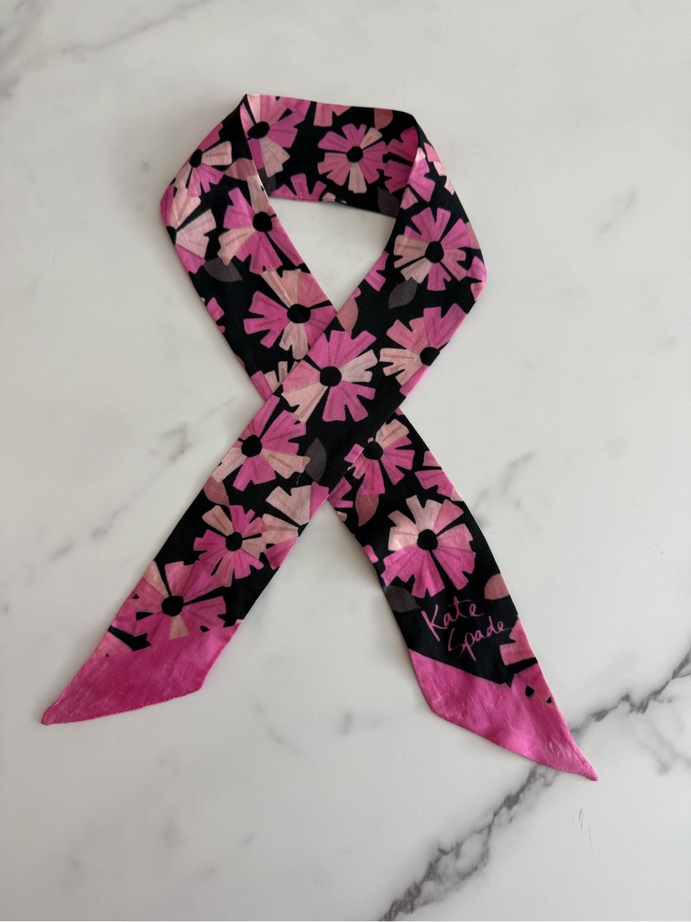 Kate Spade Floral Silk Skinny Scarf
